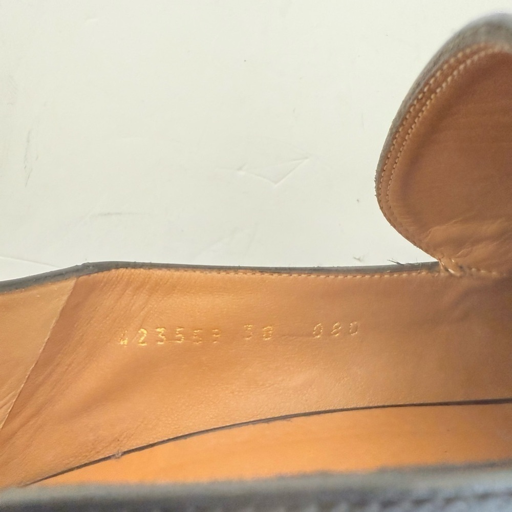 Gucci Black leather GG Web Pearl embellished Peyton loafers block heel EU 38 - Picture 9 of 11